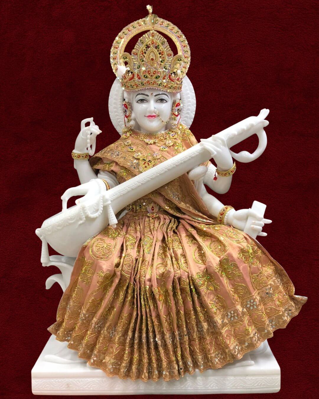 Marble Saraswati Ji - Style 4